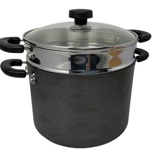 Pampered Chef Professional 8 Qt Hard Anodized Nonstick Stockpot Steamer Lid